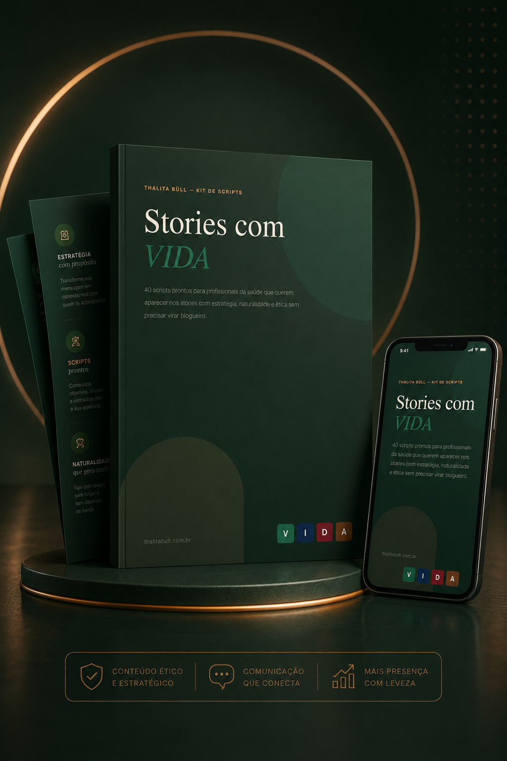 Mockup do Kit de Scripts Stories com VIDA